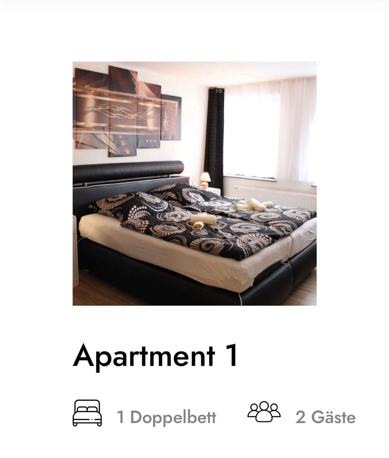 Apartment 1 im Marstall Apartmenthaus – Doppelbett für zwei Gäste